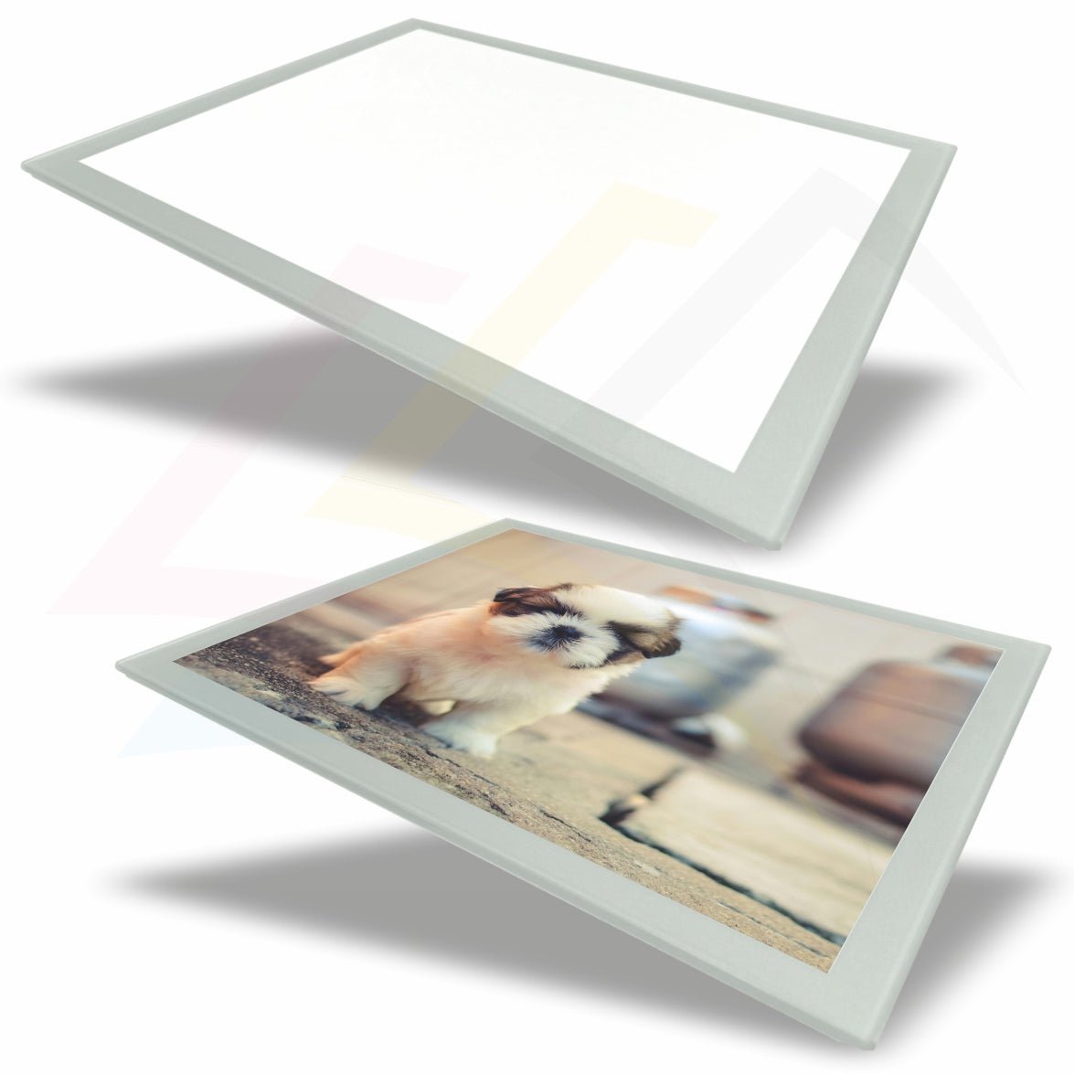 GPM1 Glass Placemat Black or Silver Border 254x203mm Photo Insert GPM1 Glass Placemat Black or Silver Border 254x203mm Photo Insert