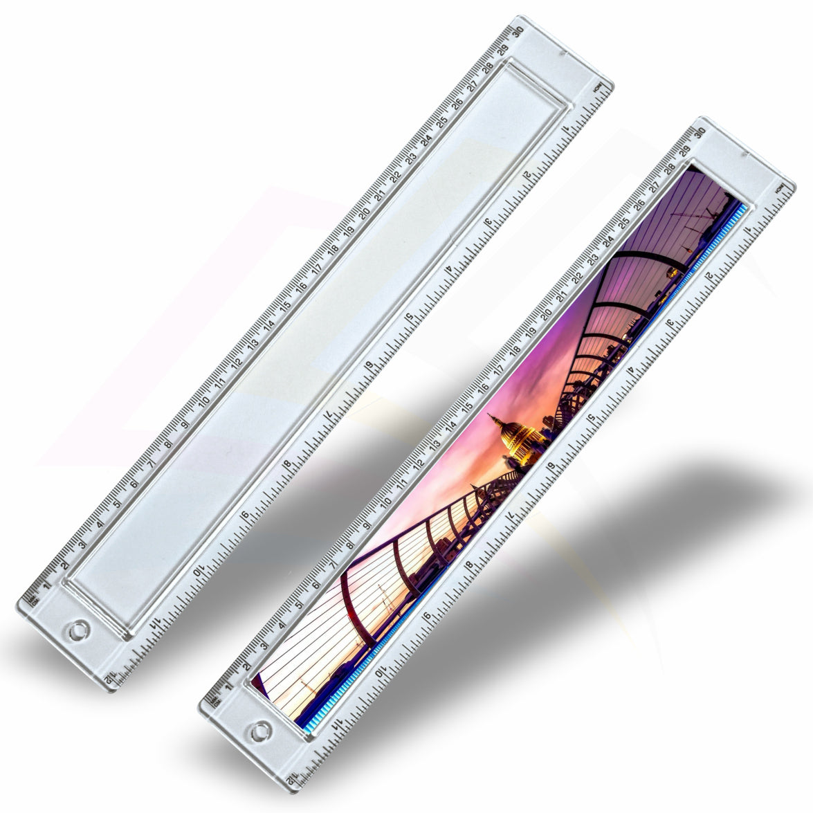 T30 Clear Insert Ruler (30cm/12") – 270x29mm Photo Insert - Blank or Printed - Pack of 50