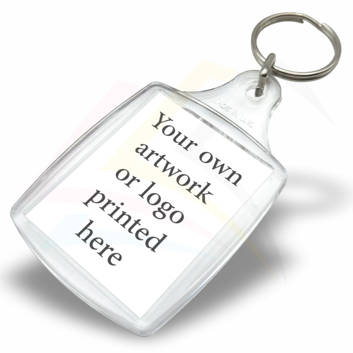 A5-SAMPLE Rectangular 45x35mm Photo Insert Acrylic Keyring - Blank or Printed