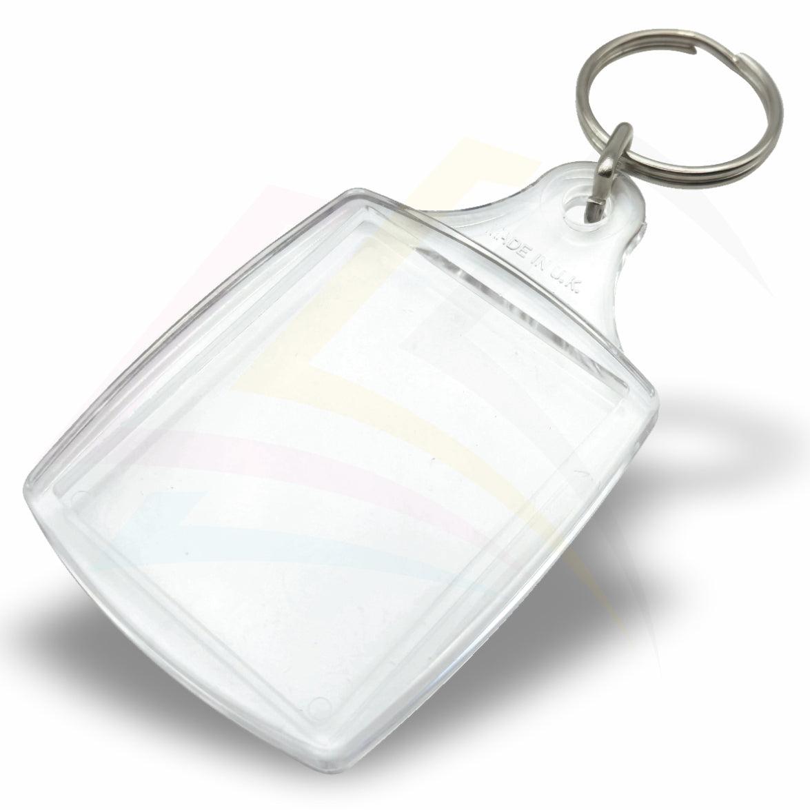 A5 Rectangular 45x35mm Photo Insert Acrylic Keyring - Blank or Printed - Pack of 50