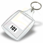 A5 Rectangular 45x35mm Photo Insert Acrylic Keyring - Blank or Printed - Pack of 50