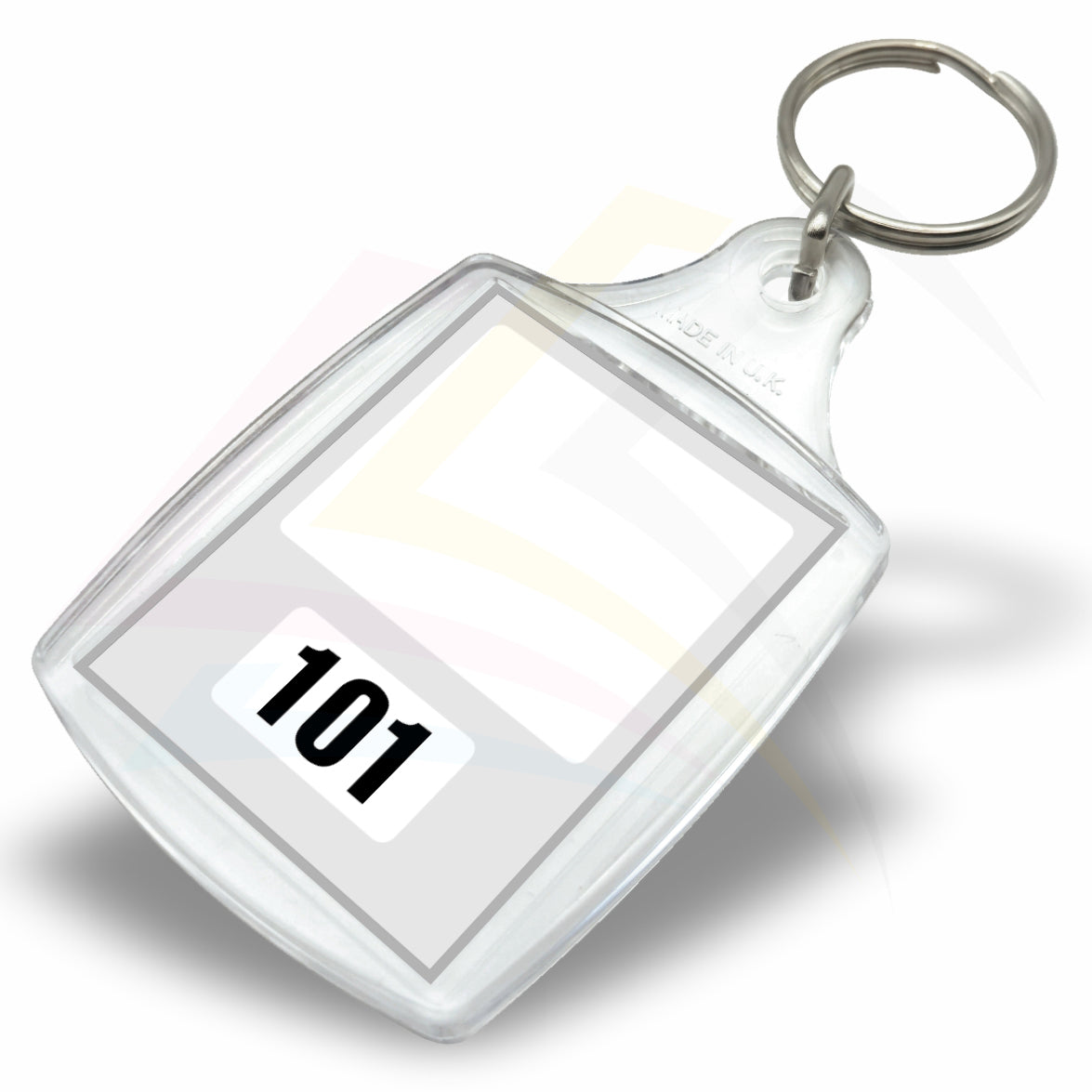 A5 Rectangular 45x35mm Photo Insert Acrylic Keyring - Blank or Printed - Pack of 50