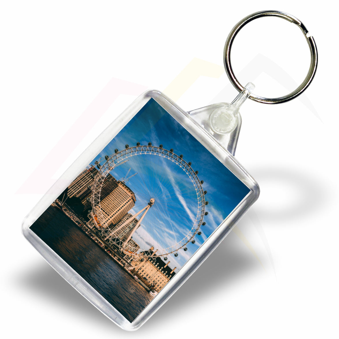 A6 Rectangular 45x35mm Photo Insert Acrylic Keyring - Blank or Printed - Pack of 50