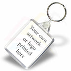 A6-SAMPLE Rectangular 45x35mm Photo Insert Acrylic Keyring - Blank or Printed