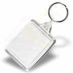 A6 Rectangular 45x35mm Photo Insert Acrylic Keyring - Blank or Printed - Pack of 50