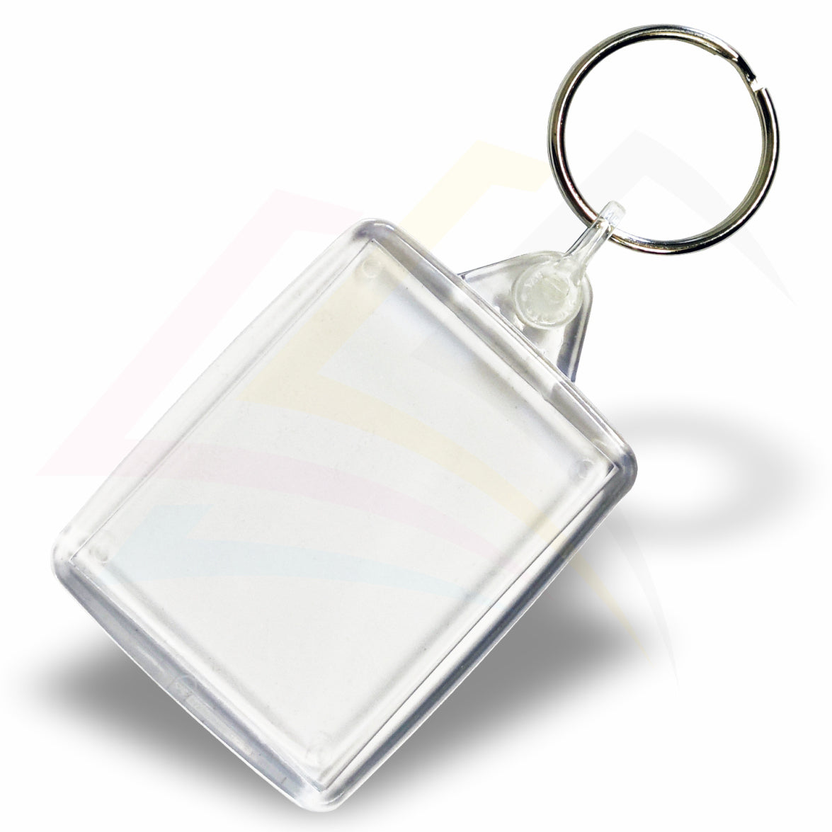 A6 Rectangular 45x35mm Photo Insert Acrylic Keyring - Blank or Printed - Pack of 50