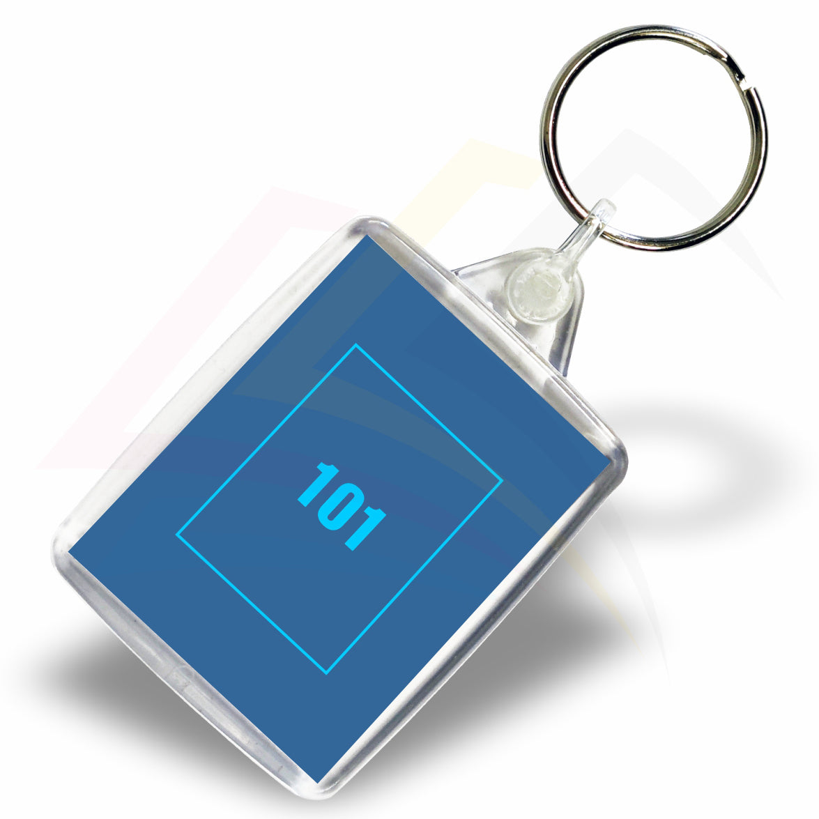 A6 Rectangular 45x35mm Photo Insert Acrylic Keyring - Blank or Printed - Pack of 50