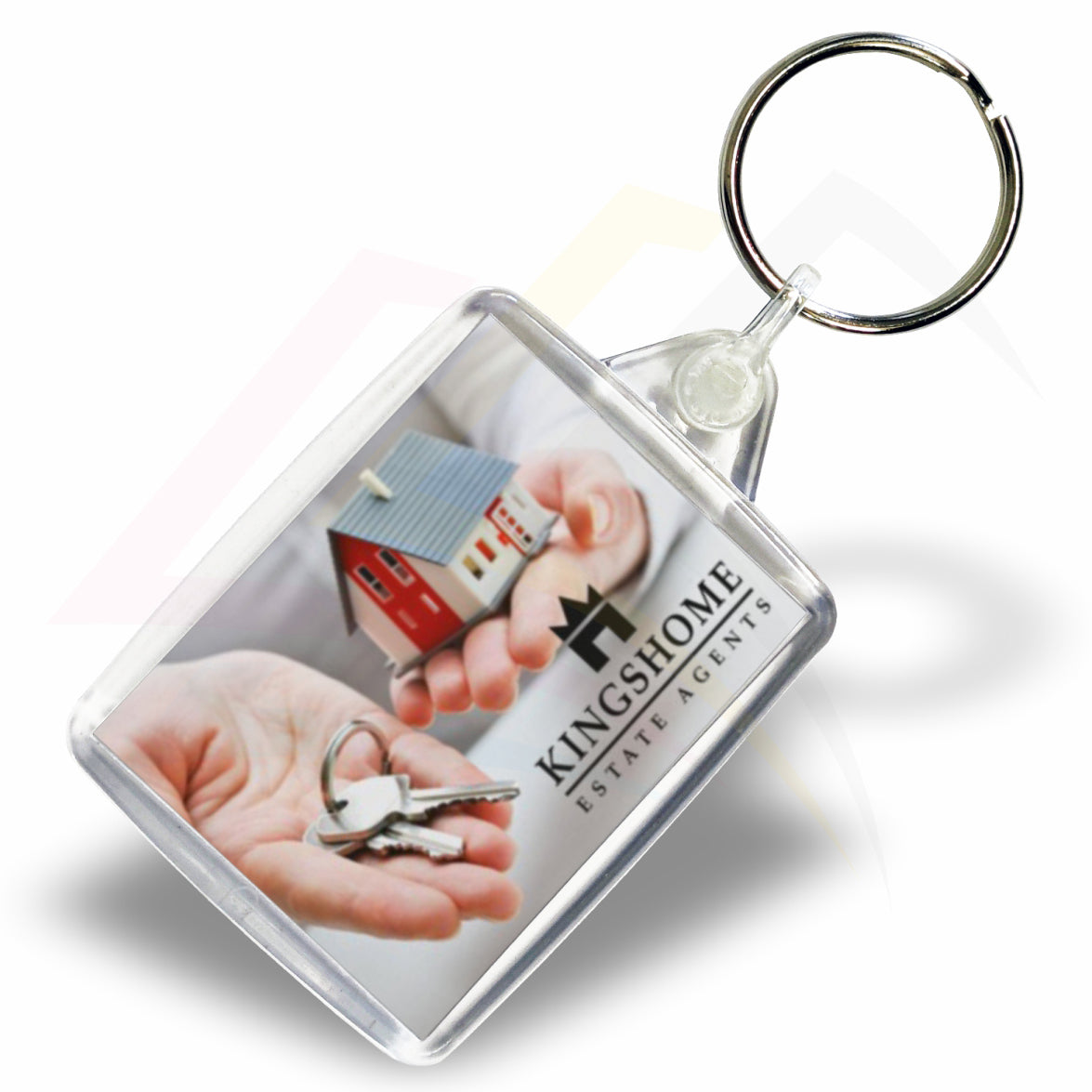 A6 Rectangular 45x35mm Photo Insert Acrylic Keyring - Blank or Printed - Pack of 50