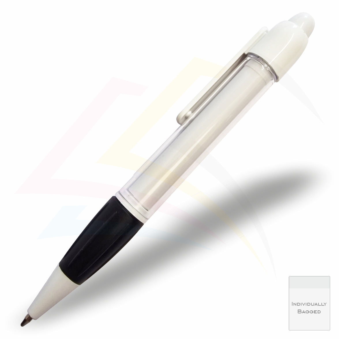 BPRO-5 Black or White 60x35mm Photo Insert Ball Point Pen - Blank or Printed - Pack of 5