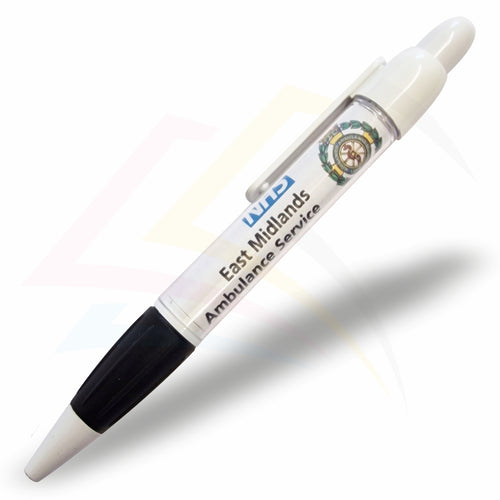 BPRO-50 Black or White 60x35mm Photo Insert Ball Point Pen - Blank or Printed - Pack of 50