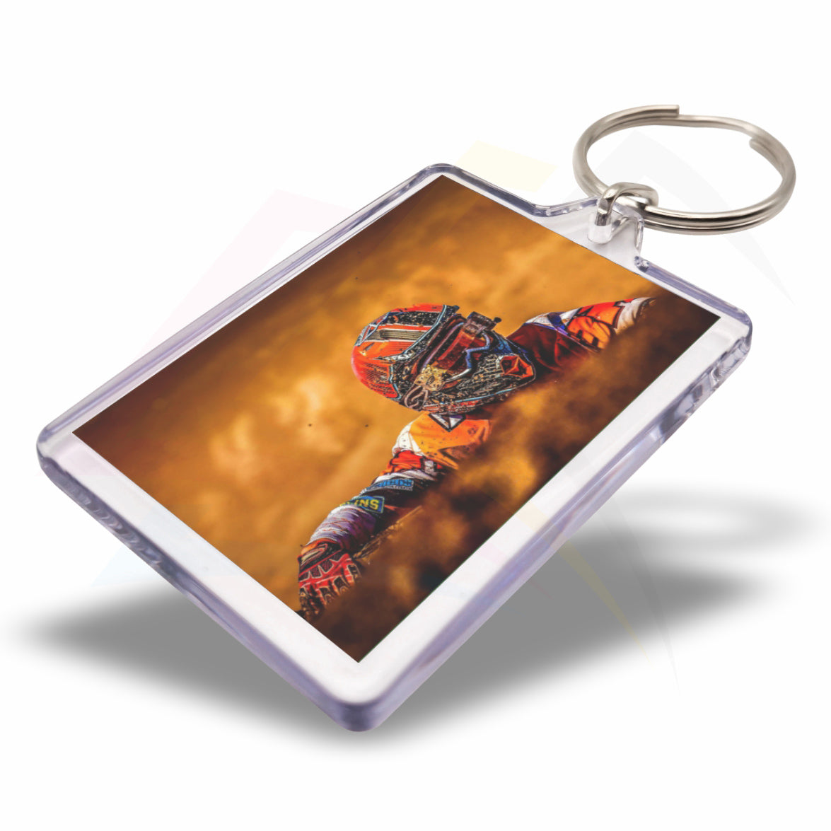 C1 Rectangular 50x35mm Photo Insert Acrylic Keyring - Blank or Printed - Pack of 50