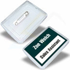 C1-B Acrylic Pin Badge Rectangular 50x35mm Photo Insert - Blank or Printed - Pack of 500