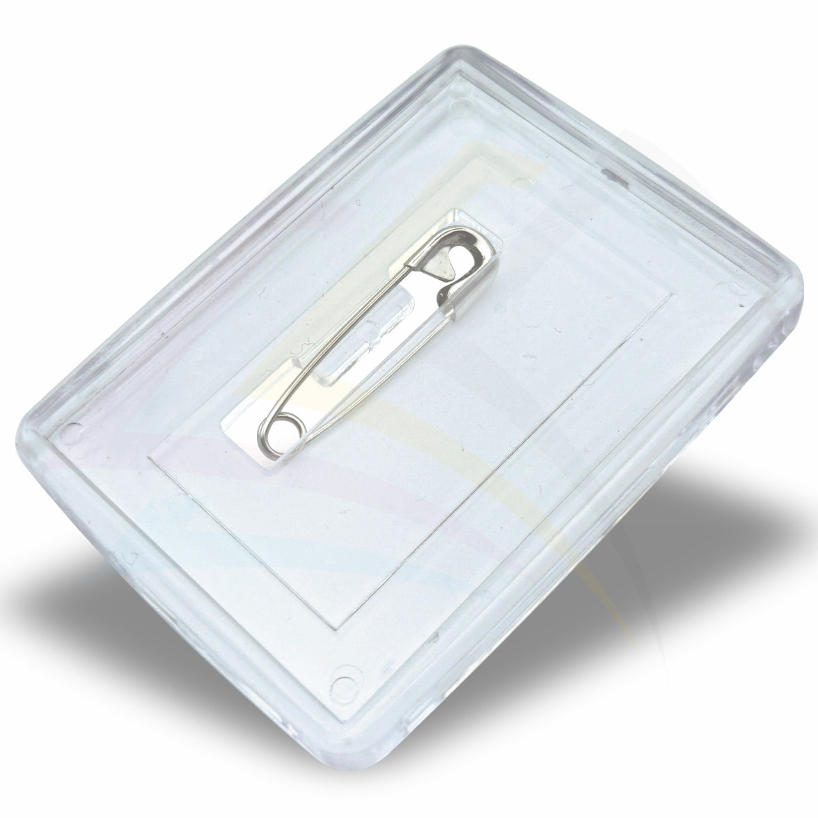 C1-B Acrylic Pin Badge Rectangular 50x35mm Photo Insert - Blank or Printed - Pack of 500