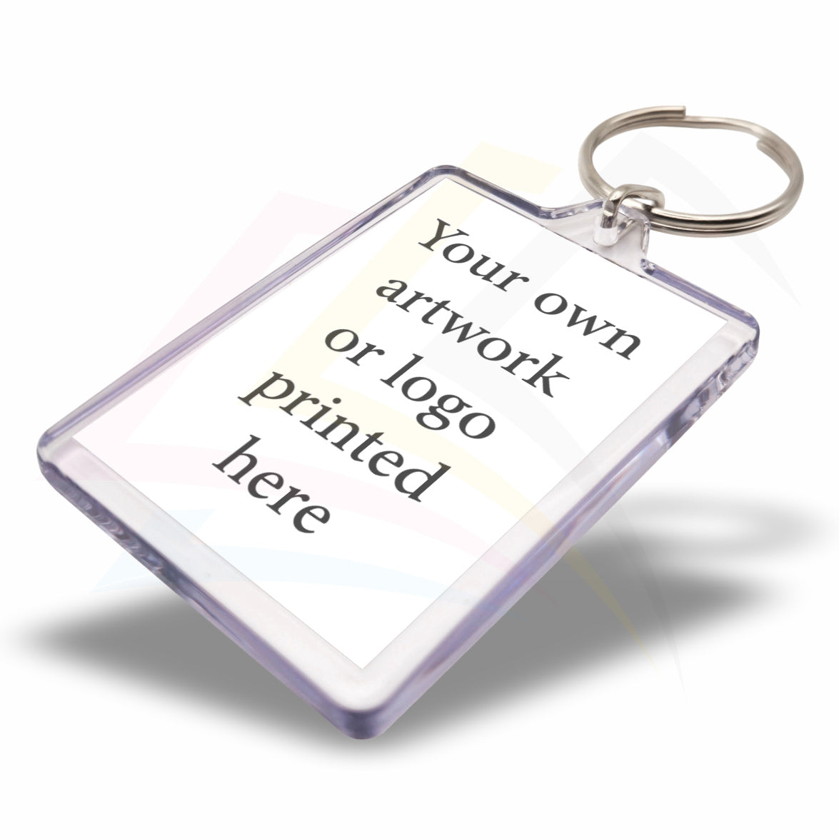 C1-SAMPLE Rectangular 50x35mm Photo Insert Acrylic Keyring - Blank or Printed
