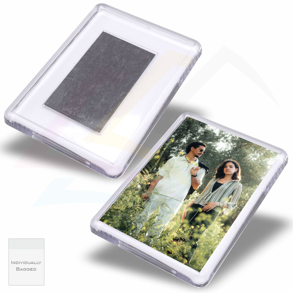 C1M-IB Acrylic Fridge Magnet Rectangular 50x35mm Photo Insert - Blank or Printed - Pack of 50