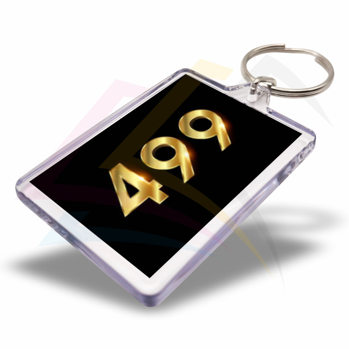 C1 Rectangular 50x35mm Photo Insert Acrylic Keyring - Blank or Printed - Pack of 50