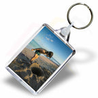C6 Rectangular 50x35mm Photo Insert Acrylic Keyring - Blank or Printed - Pack of 50