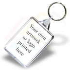 C6-SAMPLE Rectangular 50x35mm Photo Insert Acrylic Keyring - Blank or Printed