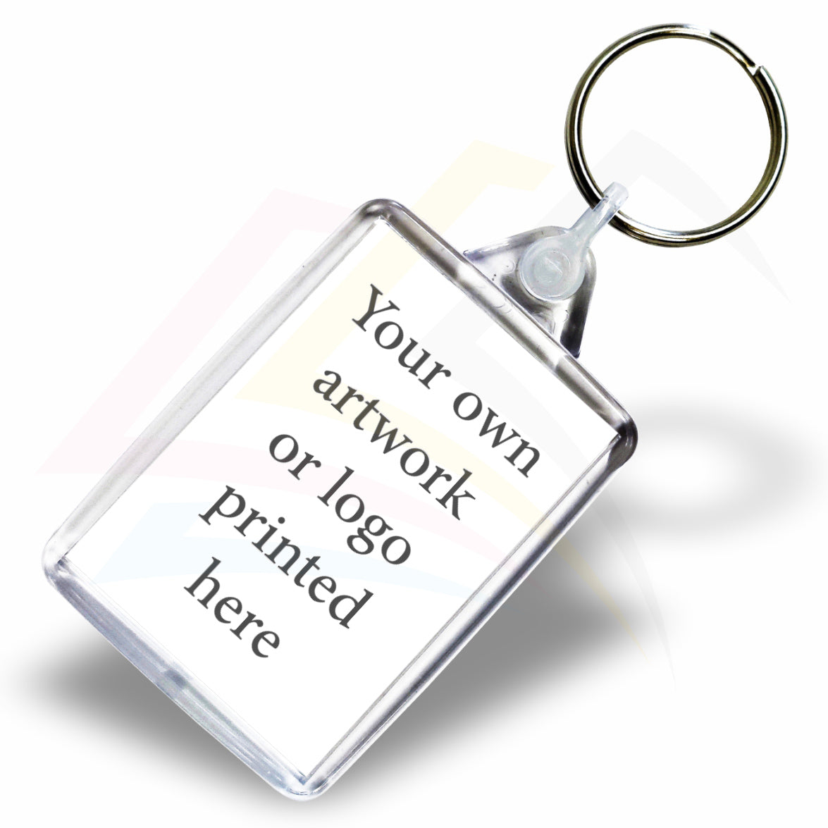 C6-SAMPLE Rectangular 50x35mm Photo Insert Acrylic Keyring - Blank or Printed