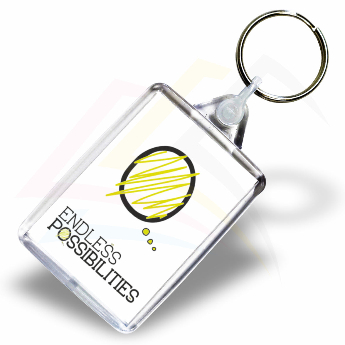 C6 Rectangular 50x35mm Photo Insert Acrylic Keyring - Blank or Printed - Pack of 50