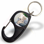 CR-MD Round 25mm Photo Insert Acrylic Carabiner Keyring - Blank or Printed - Pack of 100