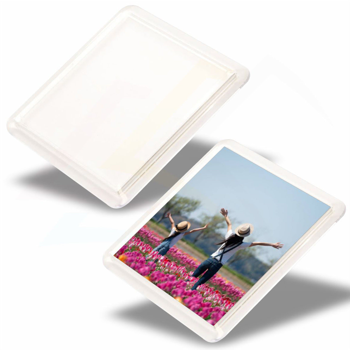 CS02-10 Square 80x80mm Photo Insert Acrylic Coaster - Blank or Printed - Pack of 10