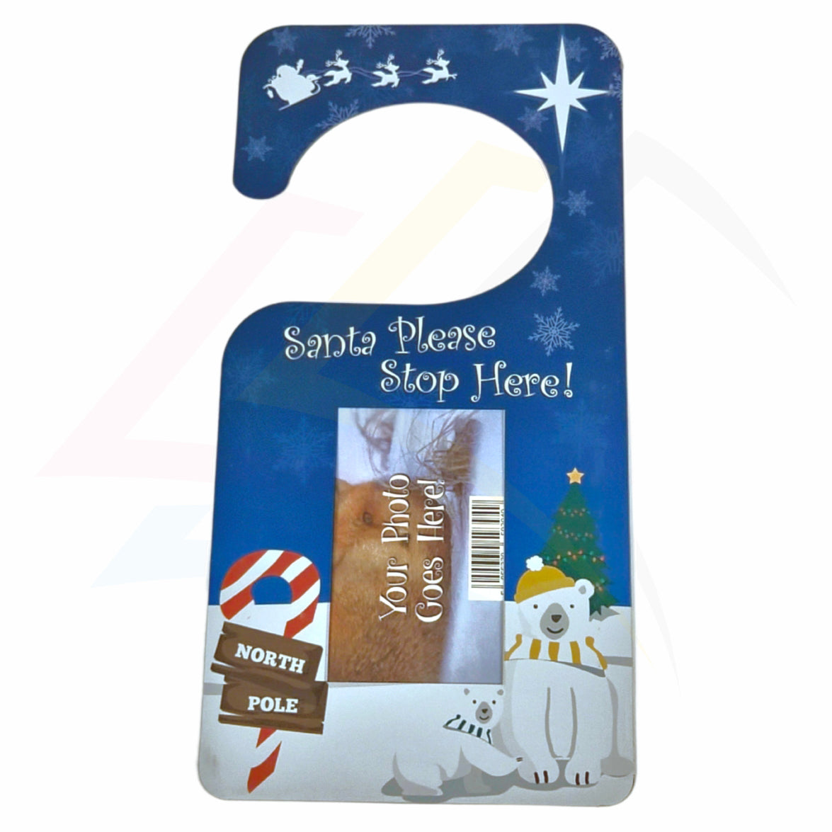 DHZ02-XS1 My Christmas Door Hanger Light Blue 70x45mm Photo Insert - Blank or Printed
