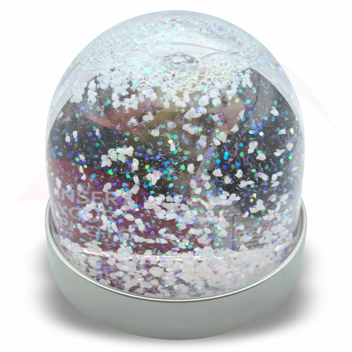 DS08 Acrylic Snow Dome with Metallic Coloured Base 70x62mm Photo Insert - Blank or Printed