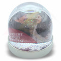 DS08 - 6 Acrylic Snow Dome with Metallic Coloured Base 70x62mm Photo Insert - Blank or Printed - Pack of 6