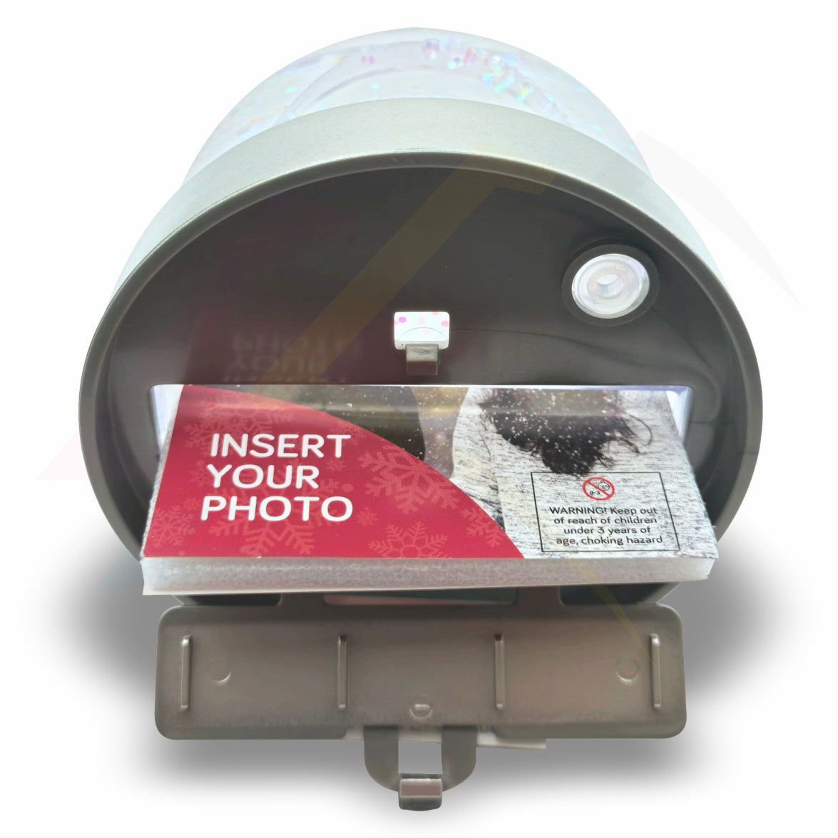 DS08 Acrylic Snow Dome with Metallic Coloured Base 70x62mm Photo Insert - Blank or Printed