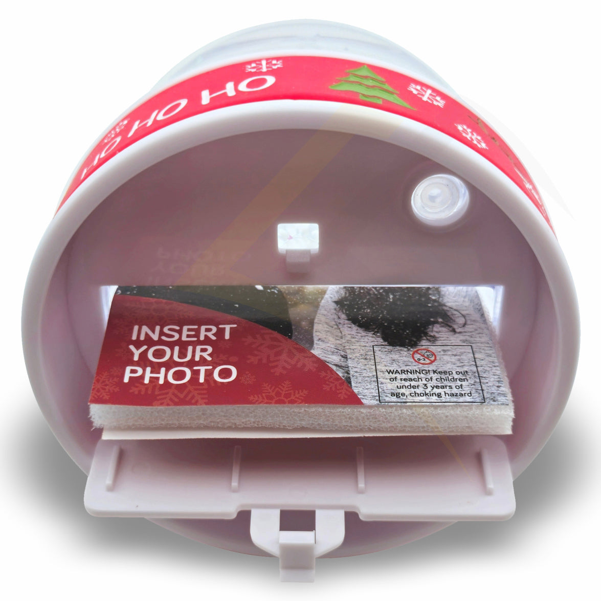 DSP01S-RD Premium Acrylic Snow Dome with 3D Soft Touch Christmas Base 70x62mm Photo Insert - Blank or Printed