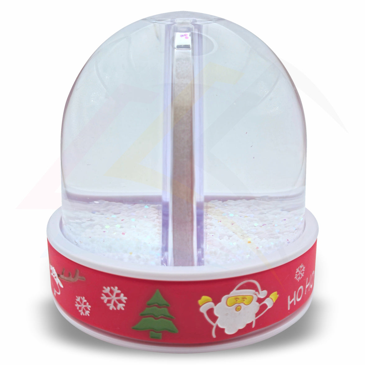 DSP01S-RD Premium Acrylic Snow Dome with 3D Soft Touch Christmas Base 70x62mm Photo Insert - Blank or Printed