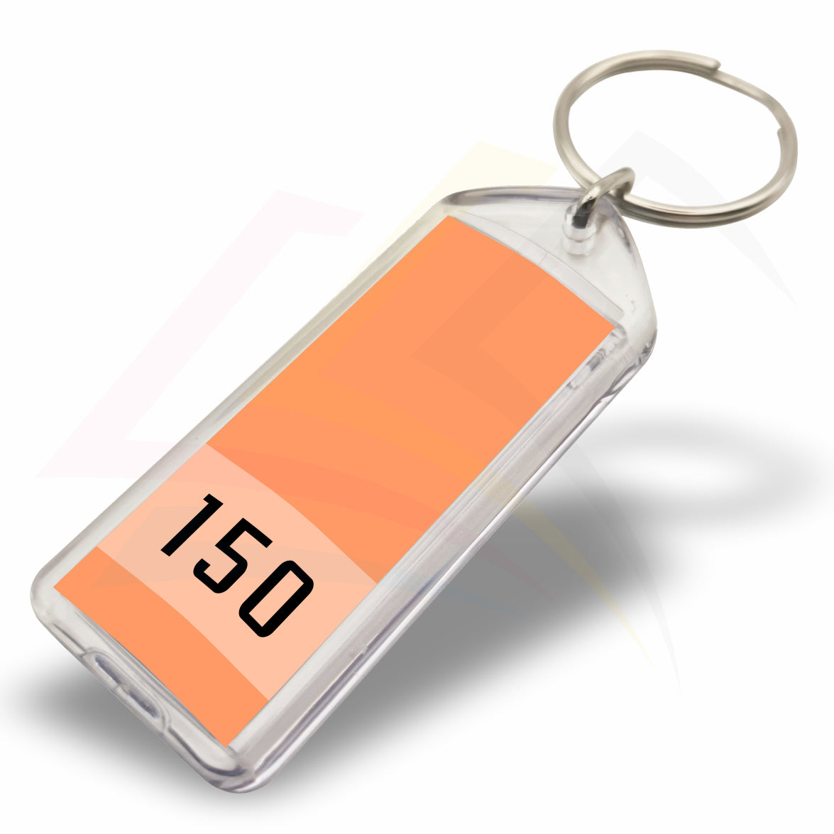 F1-IB Rectangular 50x20mm Photo Insert Acrylic Keyring - Blank or Printed - Pack of 50
