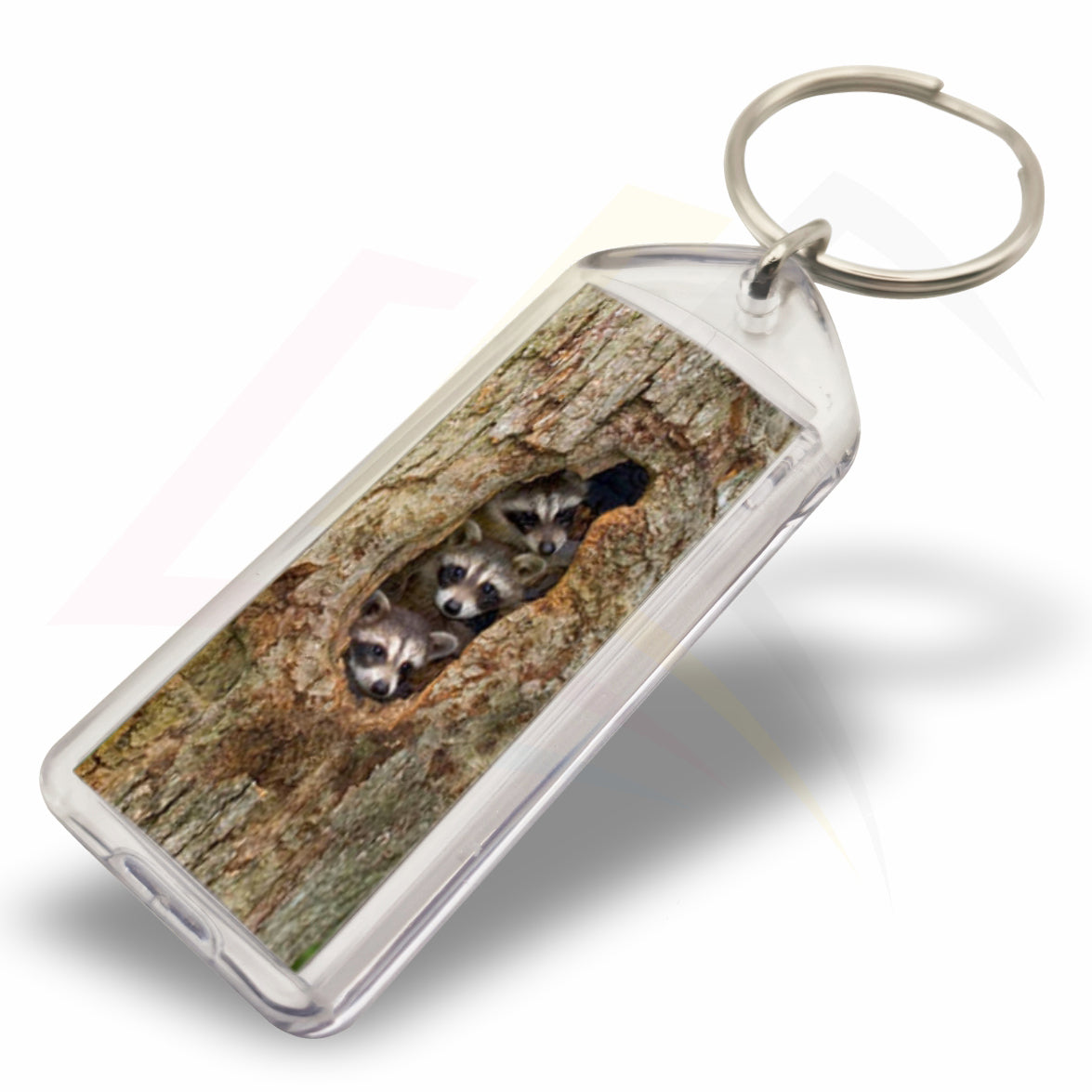 F1-IB Rectangular 50x20mm Photo Insert Acrylic Keyring - Blank or Printed - Pack of 50