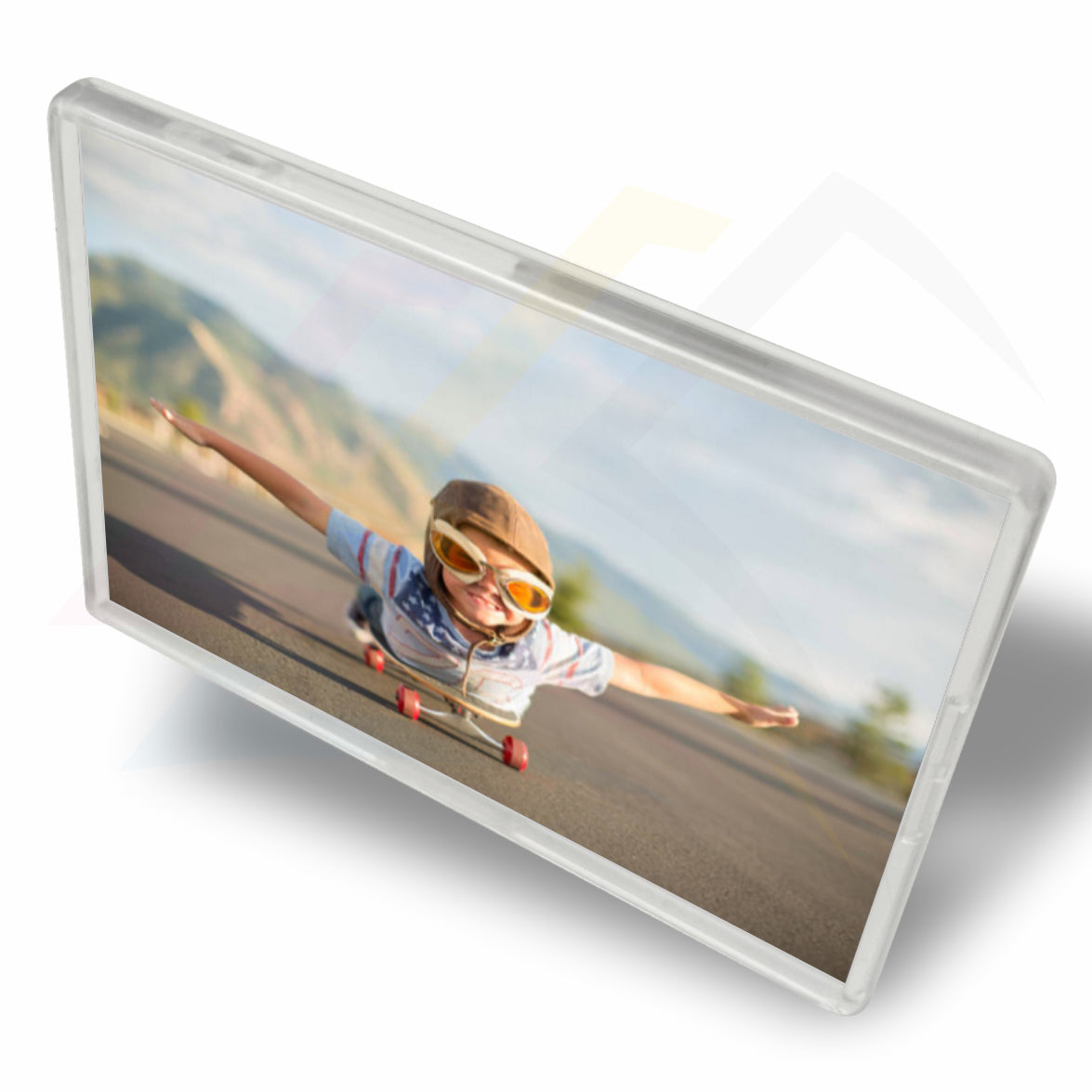 FJ02 90x60mm insert printed rectangular fridge magnet landscape photo frame