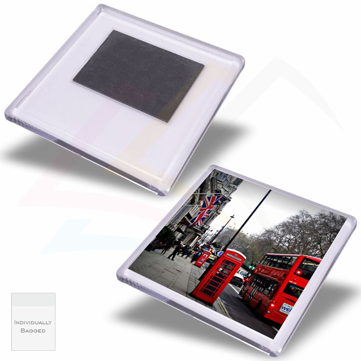 FM57 - IB - 10 Plastic Fridge Magnet 57 x 57mm Insert - Blank or Printed - Pack of 10 - Intaprint Ltd