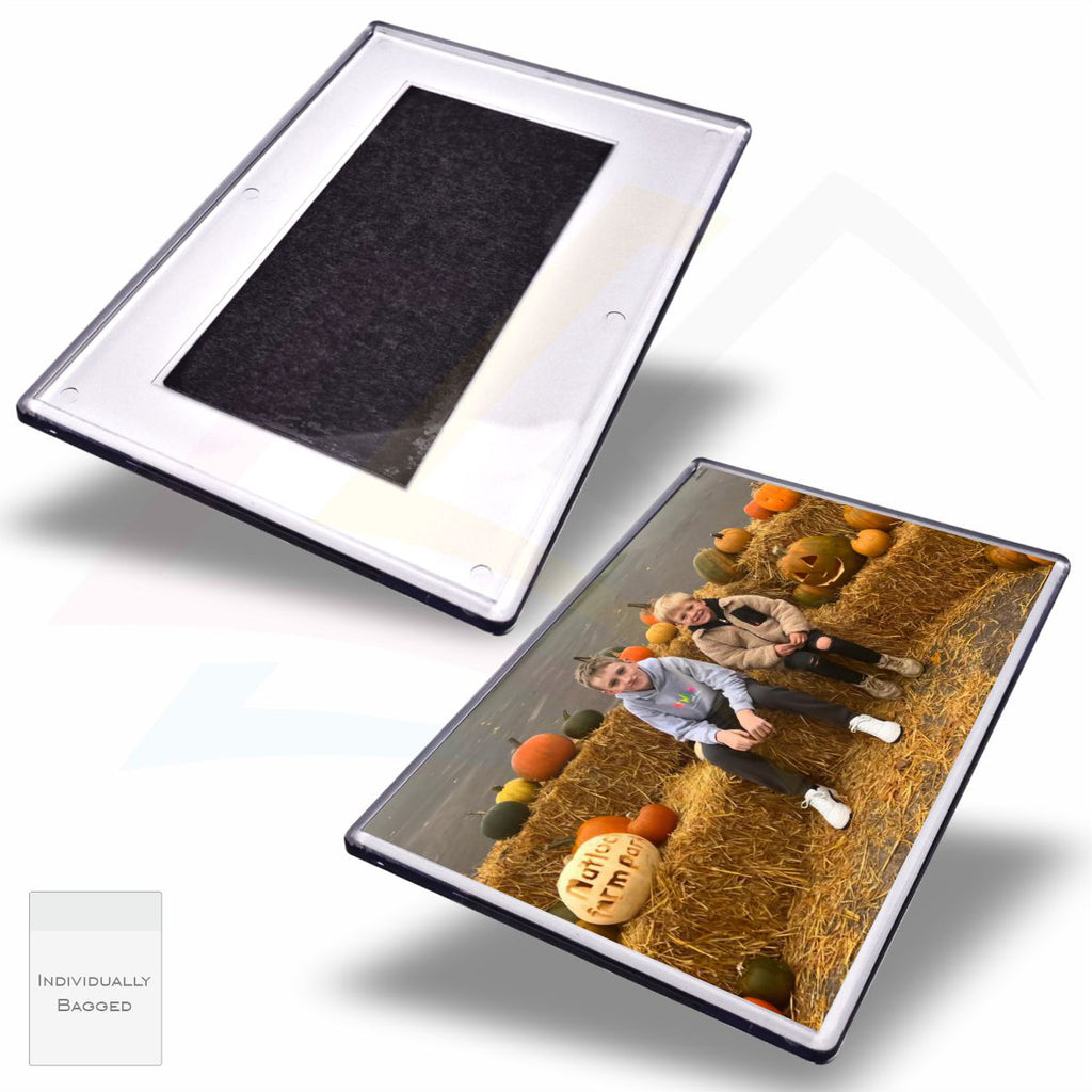 FM64-XL-5 Extra Large Acrylic Fridge Magnet Rectangular 152x102mm Photo Insert - Blank or Printed - Pack of 5