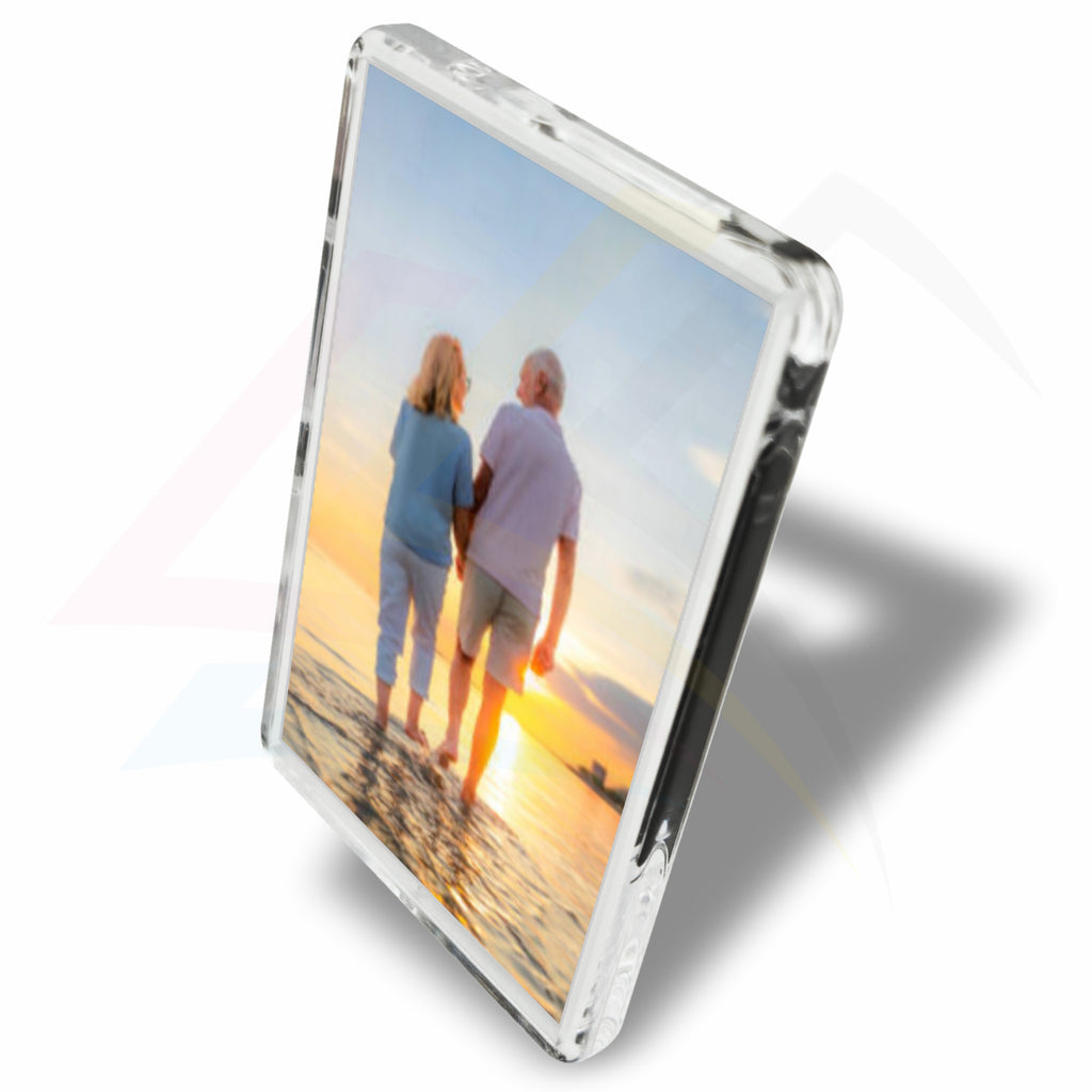 FZ02 printed 70x45mm rectangular acrylic fridge magnet portrait photo frame