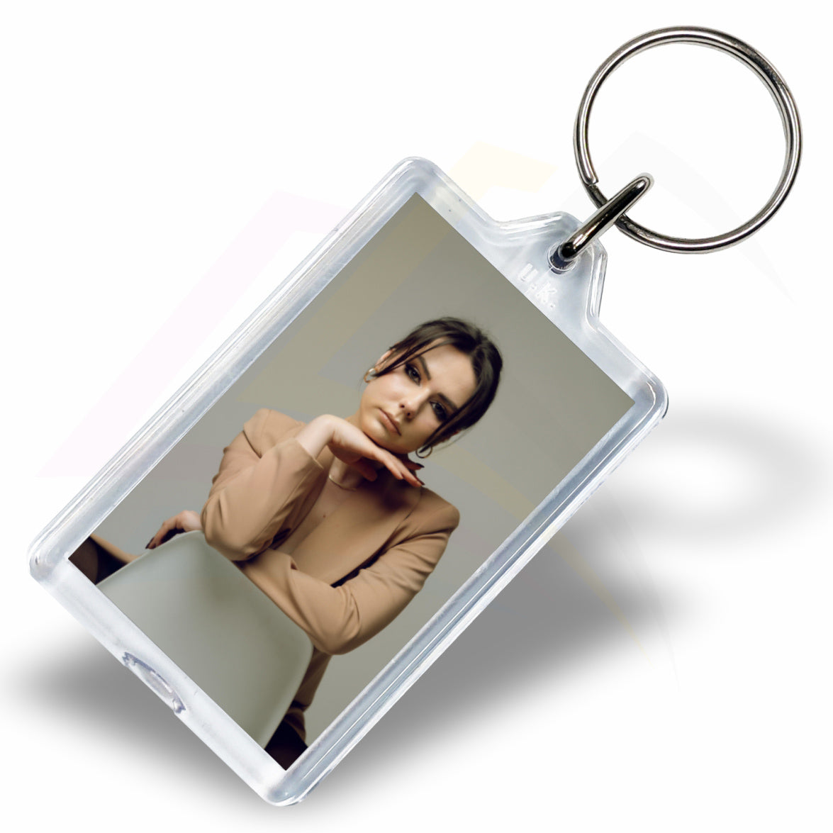 G1 Rectangular 50x30mm Photo Insert Acrylic Keyring - Blank or Printed - Pack of 50