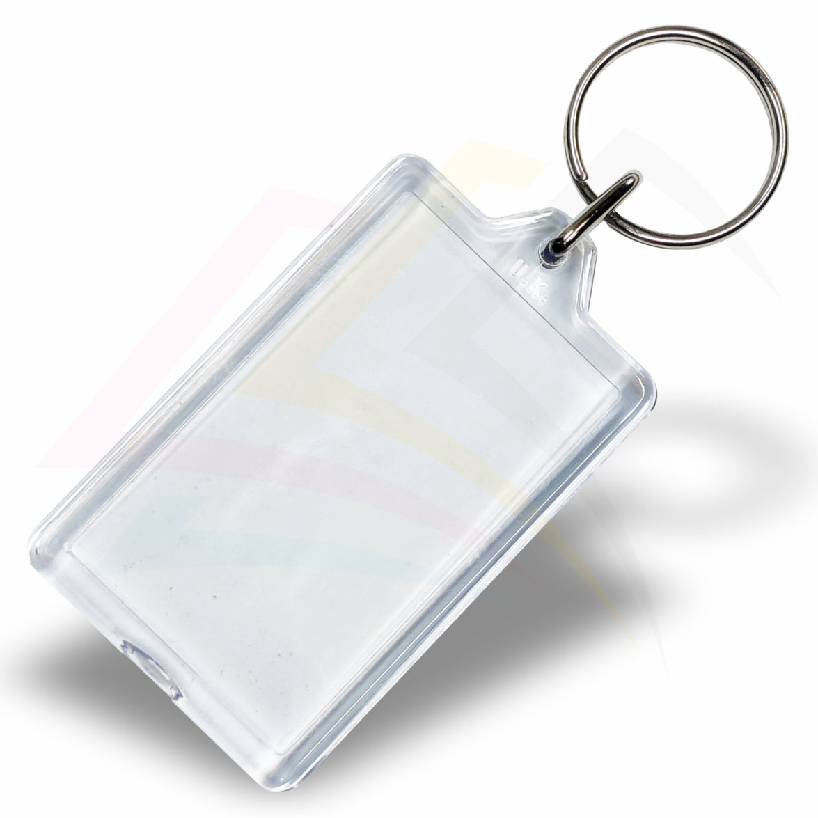 G1 Rectangular 50x30mm Photo Insert Acrylic Keyring - Blank or Printed - Pack of 50