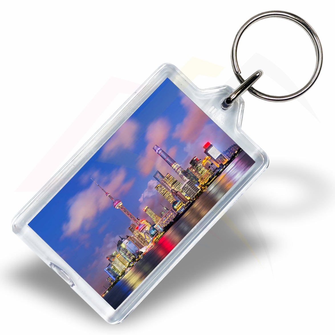 G1 Rectangular 50x30mm Photo Insert Acrylic Keyring - Blank or Printed - Pack of 50