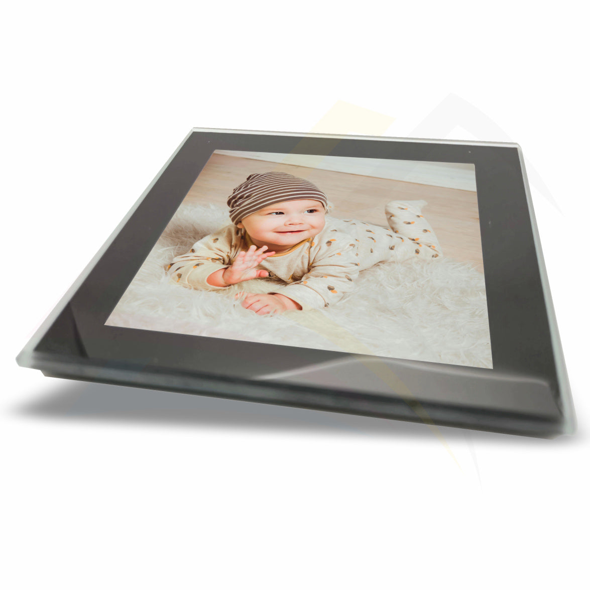 GC1 Glass Coaster Black or Silver 80x80mm Photo Insert - Blank or Printed