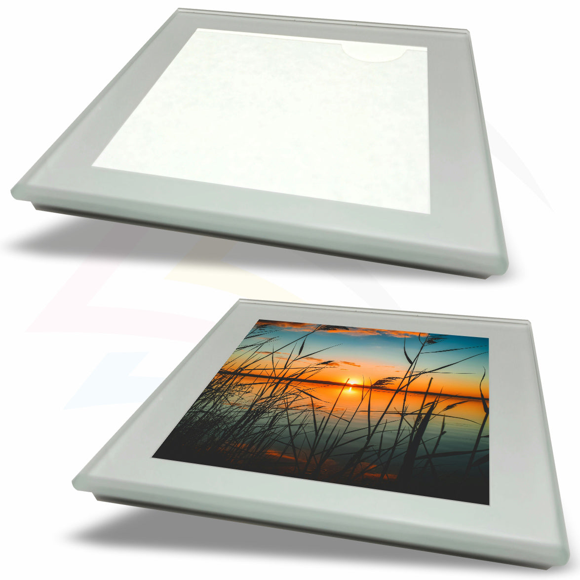 GC1 Glass Coaster Black or Silver 80x80mm Photo Insert - Blank or Printed