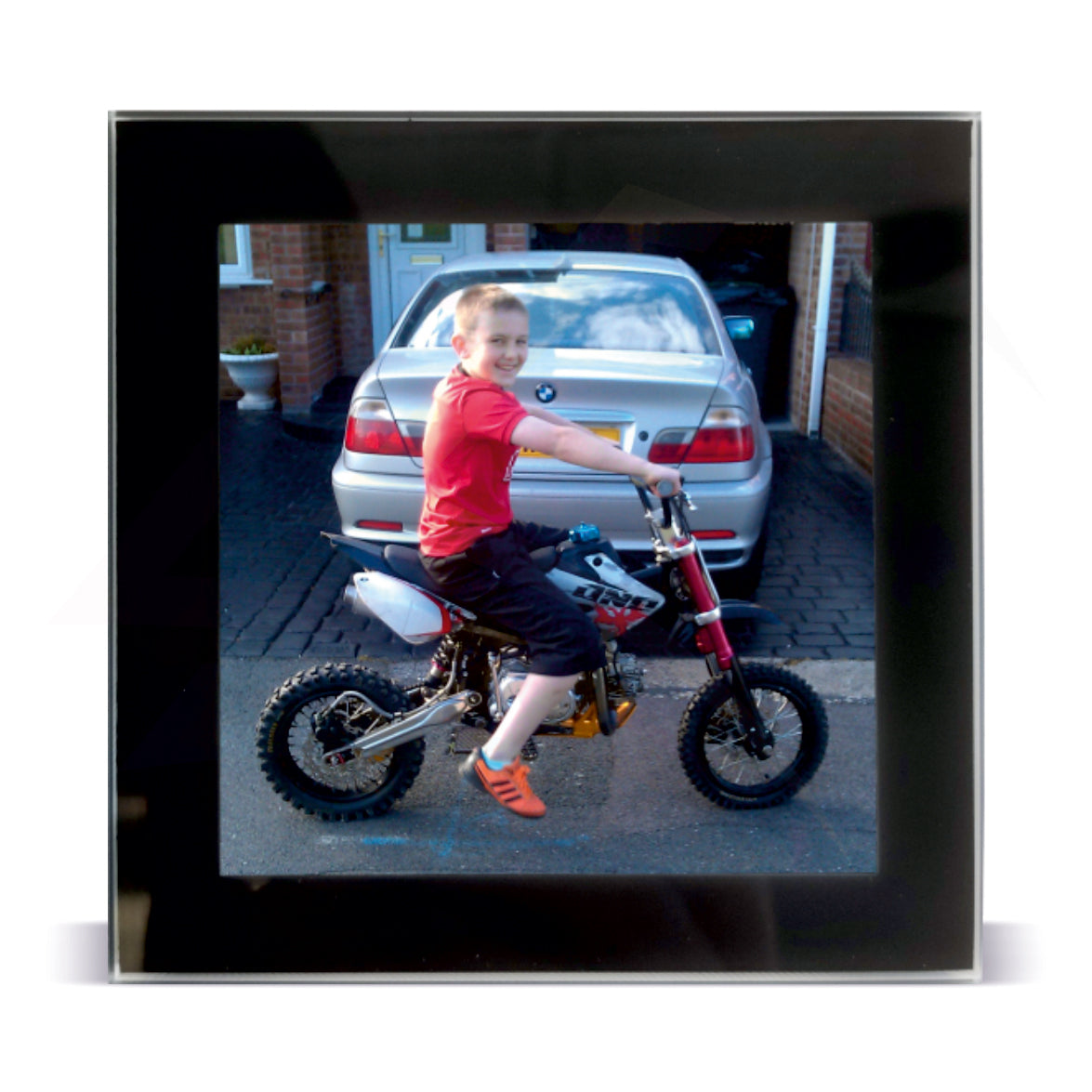 GC1 Glass Coaster Black or Silver 80x80mm Photo Insert - Blank or Printed