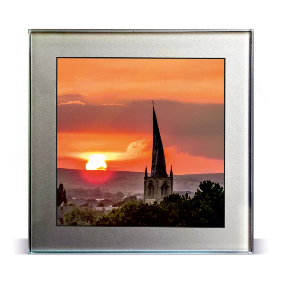 GC1 Glass Coaster Black or Silver 80x80mm Photo Insert - Blank or Printed