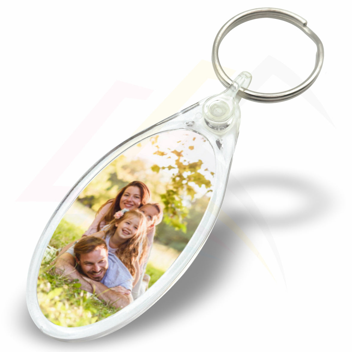 IE02 Ellipse 50x25mm Photo Insert Acrylic Keyring - Blank - Pack of 50