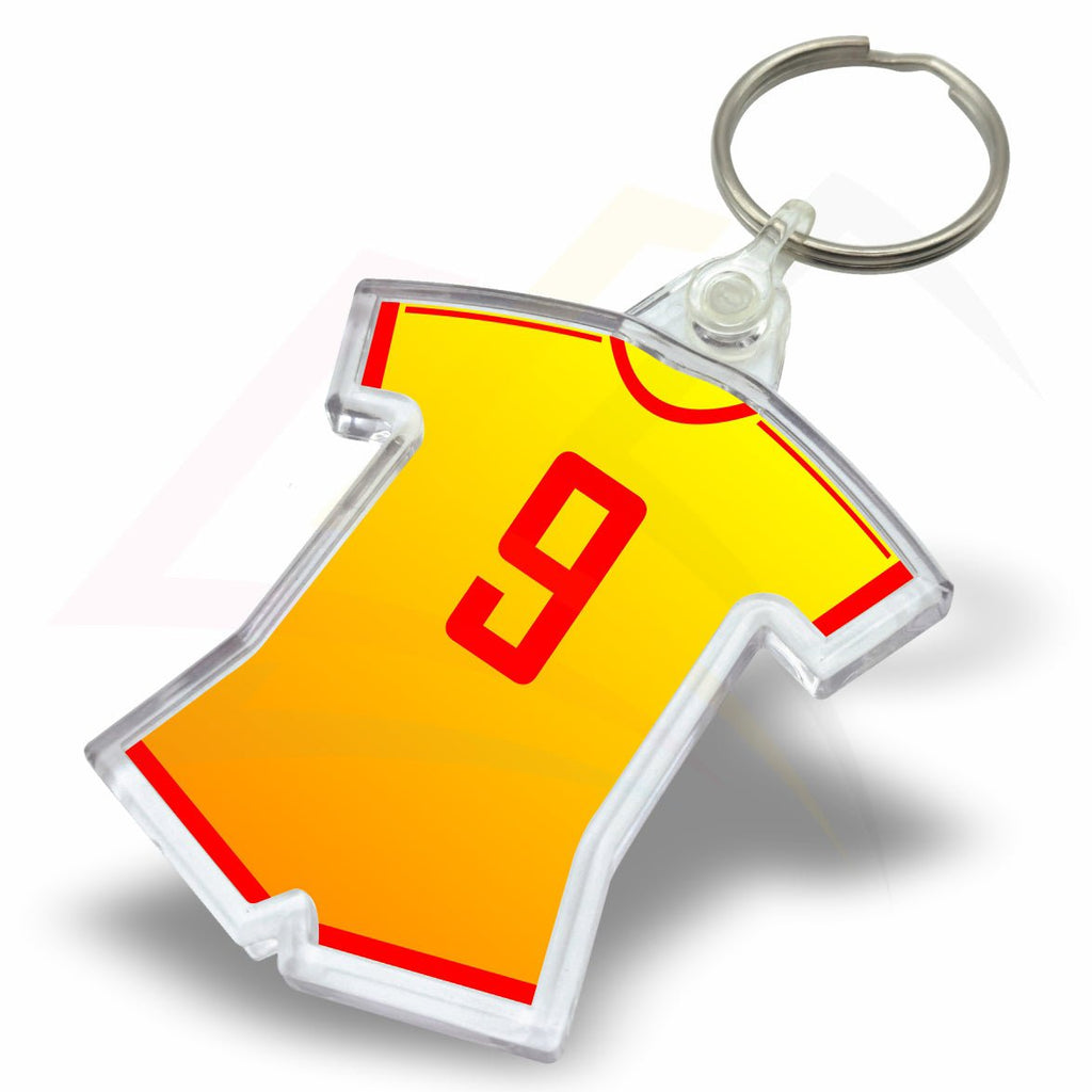 IF02 Shirt & Shorts 53x48mm Photo Insert Sports Acrylic Keyring - Printed Number 9