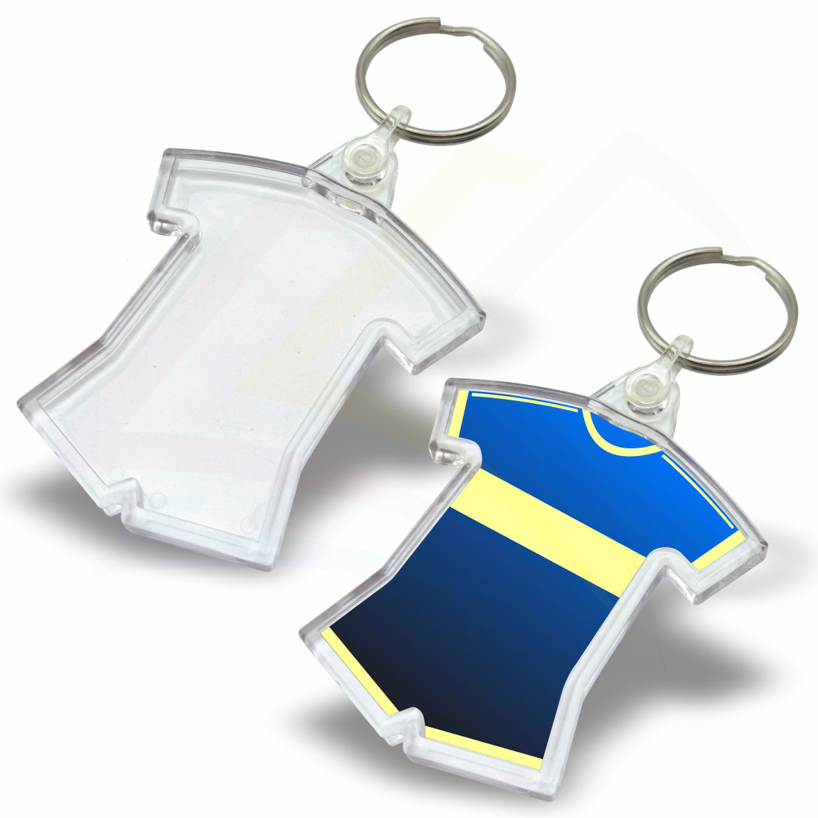 IF02 Shirt & Shorts 53x48mm Photo Insert Sports Acrylic Keyring - Blank or Printed - Pack of 50