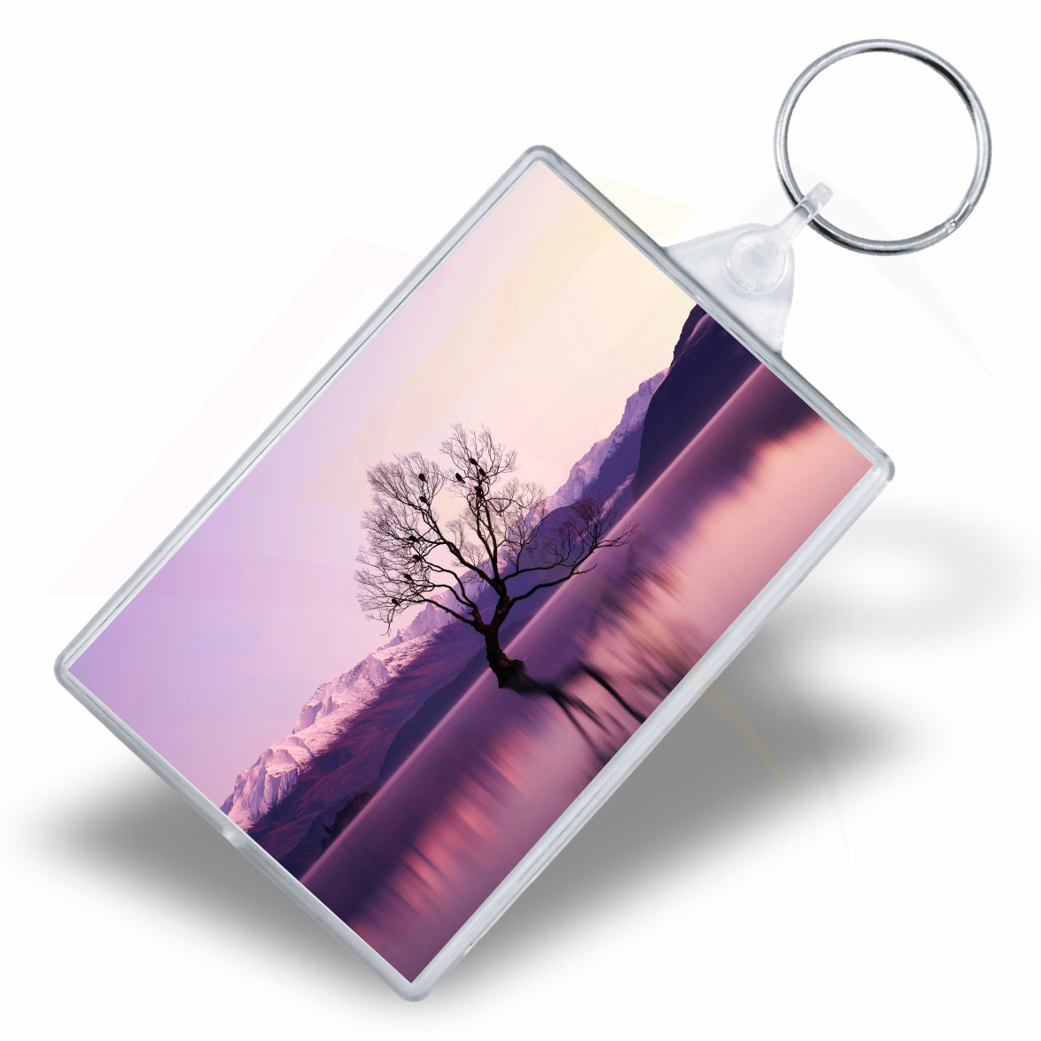IQ02 Rectangular 76x51mm Photo Insert Acrylic Keyring - Blank or Printed - Pack of 50