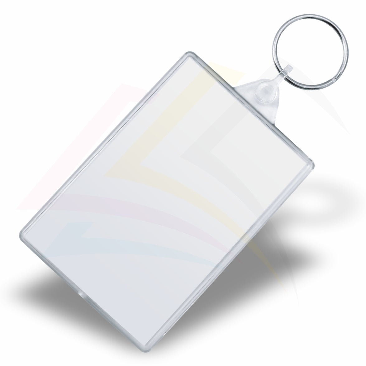 IQ02 Rectangular 76x51mm Photo Insert Acrylic Keyring - Blank or Printed - Pack of 50
